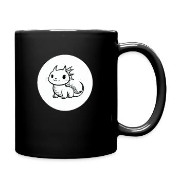 Cartoon Drache Feuer Fantasie Comic Drachen 6 - Tasse einfarbig - Schwarz - Rechts