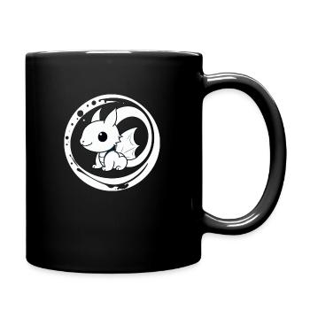 Cartoon Drache Feuer Fantasie Comic Drachen 9 - Tasse einfarbig - Schwarz - Rechts