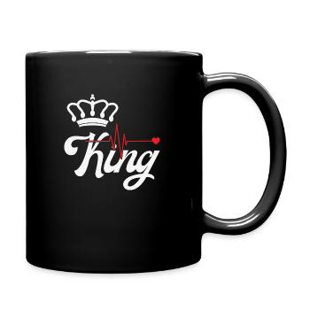 King, queen. Couple gift idea. Love. - Full Colour Mug - black - Right
