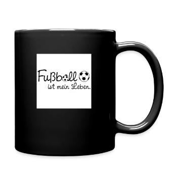 Fußball - Tasse einfarbig - Schwarz - Rechts