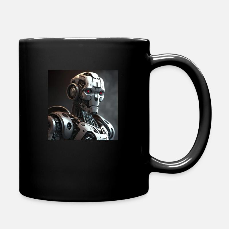 Rotäugiger Cyborg-Roboter - Tasse einfarbig - Schwarz