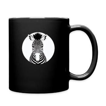 Fun Zebra Cartoon lustig Natur Tier Safari 4 - Tasse einfarbig - Schwarz - Rechts