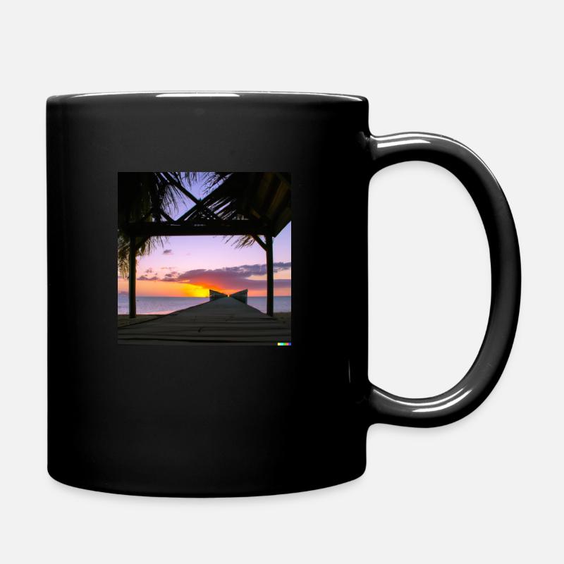 Le couché de soleil en mode cadre - Mug uni - noir