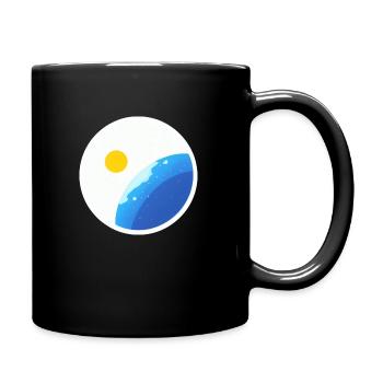 Cute Cartoon Depiction of Planet Earth 5 - Full Colour Mug - black - Right
