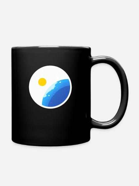 Süße Cartoon Darstellung des Planeten Erde 5 - Tasse einfarbig - Schwarz