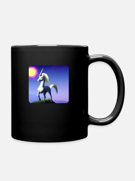 Licorne douce ensoleillée - Mug uni - noir