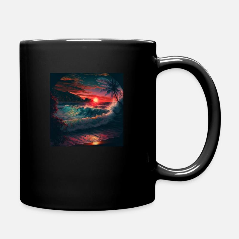 Ocean sunset waves - Tasse einfarbig - Schwarz
