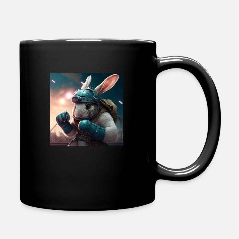 Hase Kämpfer - Tasse einfarbig - Schwarz