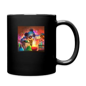 panda mad scientist mixing sparkling chemicals - Tasse einfarbig - Schwarz - Rechts
