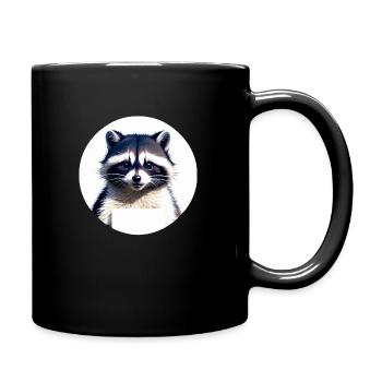 Raccoons Cute Cartoon Raccoon 30 - Full Colour Mug - black - Right