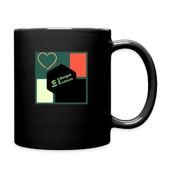 Berge im Herzen - Tasse einfarbig - Schwarz - Rechts