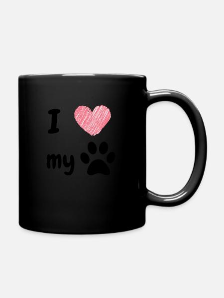 I love my dog - Full Colour Mug - black