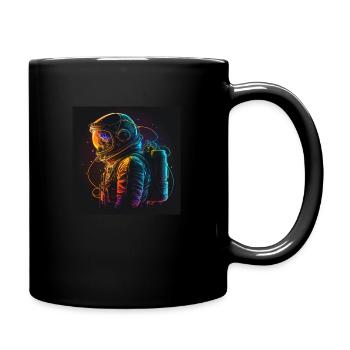 Illuminated Astronaut in Space - Full Colour Mug - black - Right