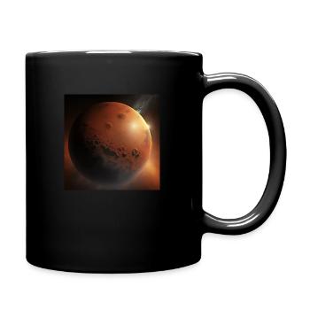 Planet Mars - Tasse einfarbig - Schwarz - Rechts