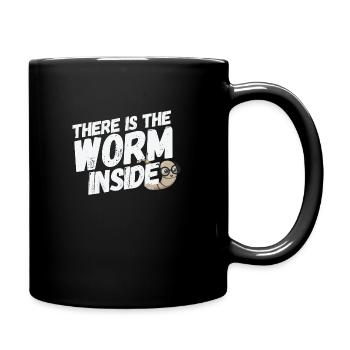There is the worm inside - Tasse einfarbig - Schwarz - Rechts