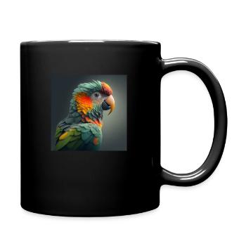 Exotischer Papagei - Tasse einfarbig - Schwarz - Rechts