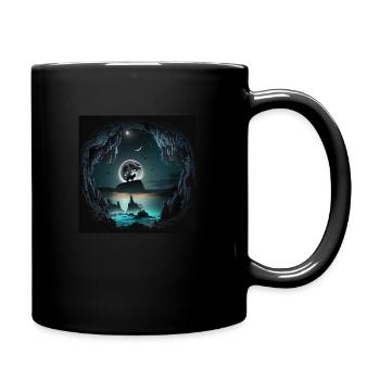 Asmodina black cat on a cave with bats fullmoon - Tasse einfarbig - Schwarz - Rechts
