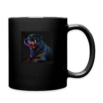 Rottweiler neon - Full Colour Mug - black - Right