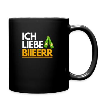 Ich liebe Bier - Tasse einfarbig - Schwarz - Rechts