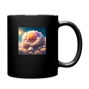 Dreamland Sky with a smiling Sun - Full Colour Mug - black - Right