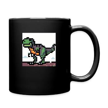 Tyrannosaurus pixel art - Full Colour Mug - black - Right