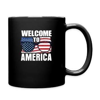 Welcome to America - Full Colour Mug - black - Right