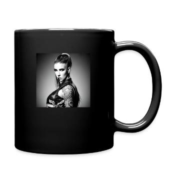 Girl with Tattoo - Tasse einfarbig - Schwarz - Rechts