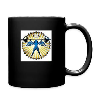 angelic barbell1 - Tasse einfarbig - Schwarz - Rechts