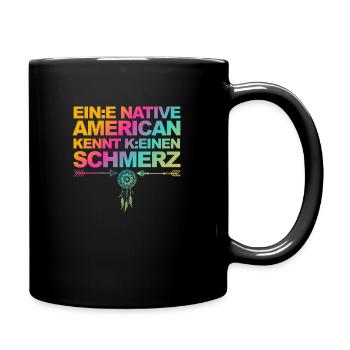 Selbstironie: Woke, Gendern & kulturelle Aneignung - Tasse einfarbig - Schwarz - Rechts