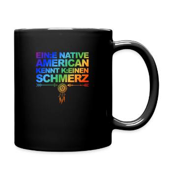Selbstironie: Woke, Gendern & kulturelle Aneignung - Tasse einfarbig - Schwarz - Rechts