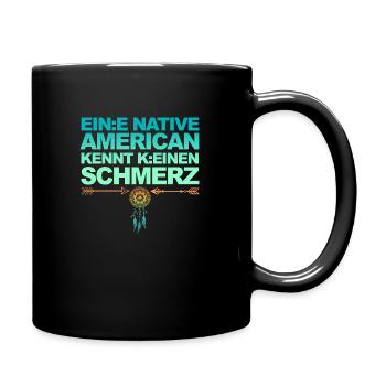 Selbstironie: Woke, Gendern & kulturelle Aneignung - Tasse einfarbig - Schwarz - Rechts