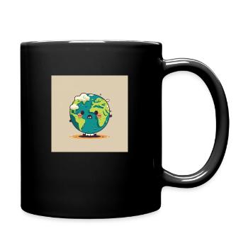 Ein niedlicher Planet Erde - Tasse einfarbig - Schwarz - Rechts