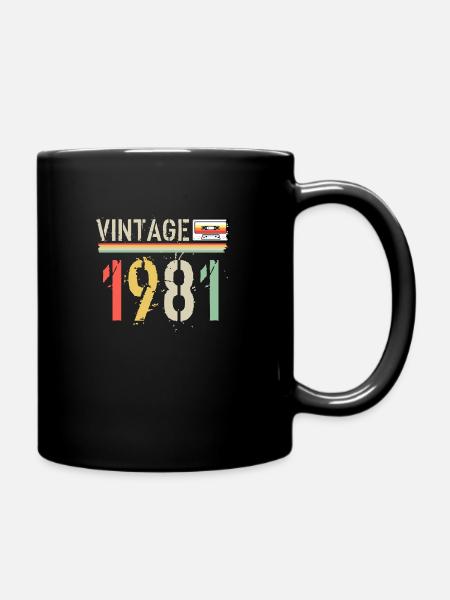 Vintage-Kassette 1981 - Tasse einfarbig - Schwarz