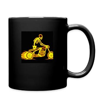 Skelett Biker - Tasse einfarbig - Schwarz - Rechts