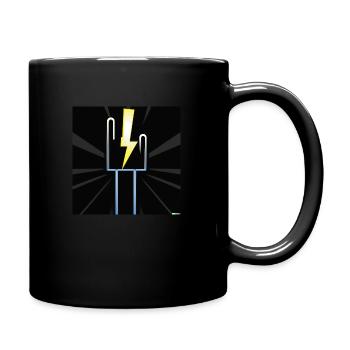 Hand mit Blitz Elektriker - Full Colour Mug - black - Right