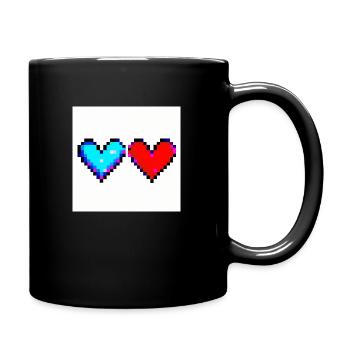 Valentine's Day Pixel Hearts Valentinstag - Tasse einfarbig - Schwarz - Rechts