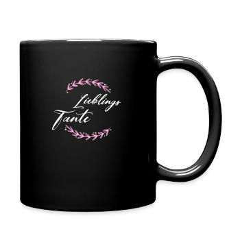 Lieblingstante - Tasse einfarbig - Schwarz - Rechts
