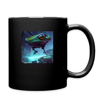 Cyber robot frog futuristic - Tasse einfarbig - Schwarz - Rechts