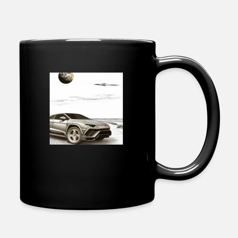 SUV on the beach - Full Colour Mug - black