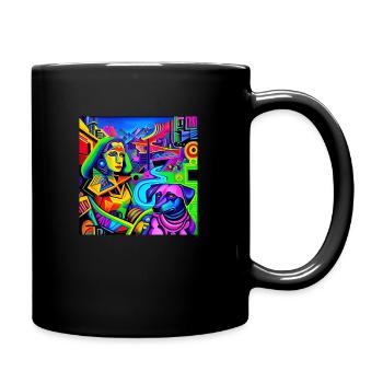 Super hero dog #16 - Full Colour Mug - black - Right