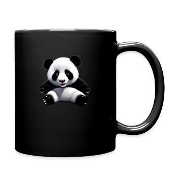 Baby-Panda - Tasse einfarbig - Schwarz - Rechts