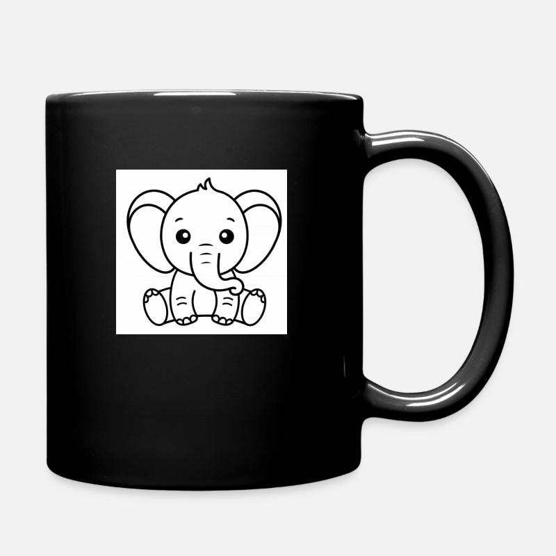 Elefant - Tasse einfarbig - Schwarz