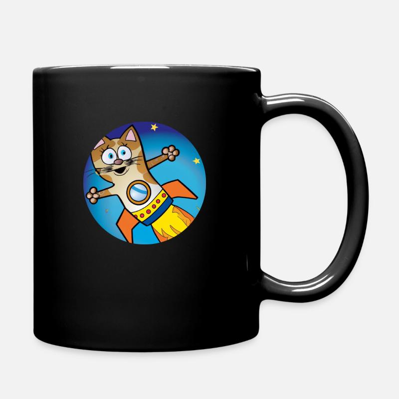 Chat fusée - Mug uni - noir