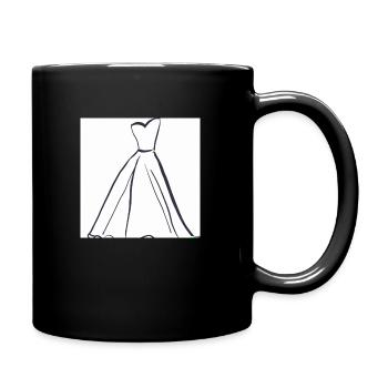 Single line drawing of a dress - Full Colour Mug - black - Right