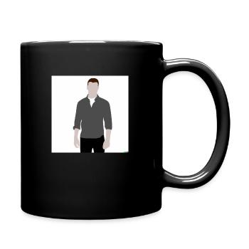 A simple silhouette of a person wearing a shirt - Full Colour Mug - black - Right
