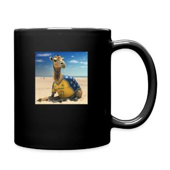Fußball/Football ---- Kamel/Camel - Tasse einfarbig - Schwarz - Rechts