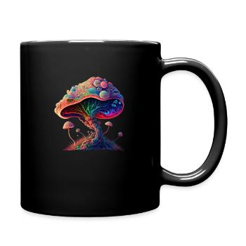 Bunter Pilz - Tasse einfarbig - Schwarz - Rechts