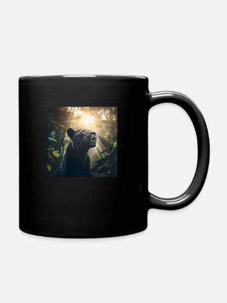Schwarzer Panther in der Natur - Tasse einfarbig - Schwarz