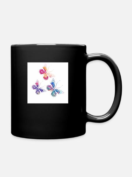 Schmetterling - Tasse einfarbig - Schwarz