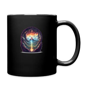 Portal - Tasse einfarbig - Schwarz - Rechts